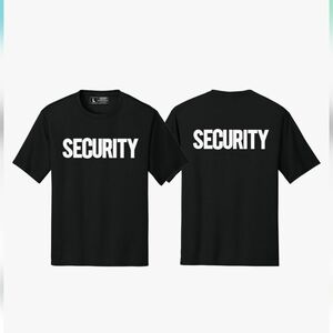 Black Uniforms Security T-Shirt Size Large Cotton